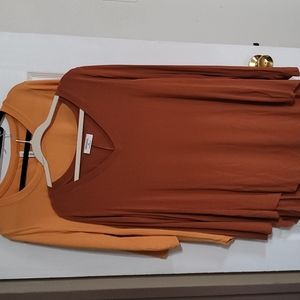 Long Sleeve Fall colored 1X shirts Zenana